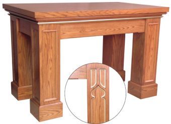 Wooden Communion Altar with Rectangular Trim (Style 625)