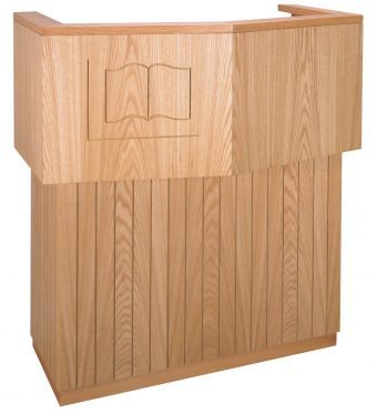 Wooden Pulpit with Bible Symbol (Style 3750)