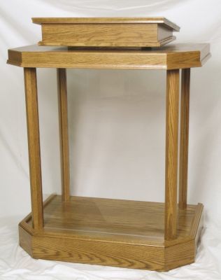 Acrylic Pulpit with Wood Base and Top (Style 3380)