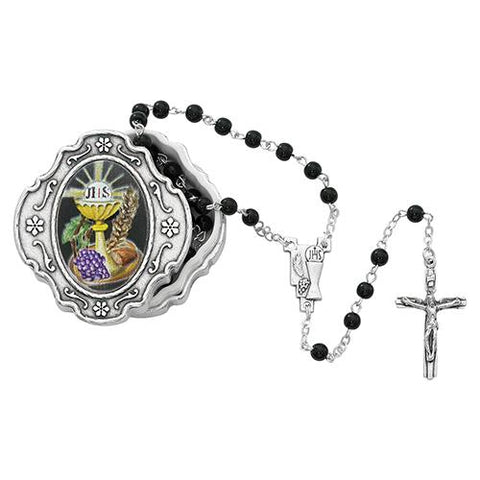 Black Communion Rosary with Box (Style: 760-133)