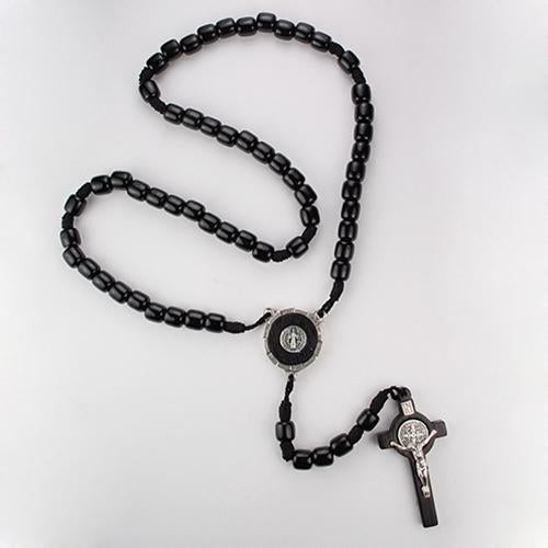 Black Inlay St. Benedict Rosary (Style: P244R)