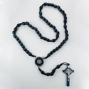 Blue Inlay St. Benedict Rosary (Style: P245R)