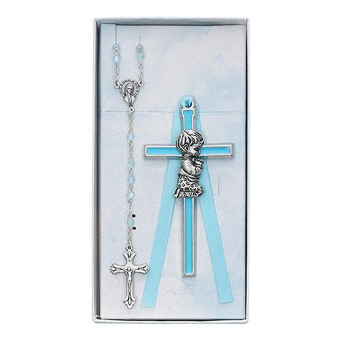 Boy's Cross and Rosary Set (Style: BS49)
