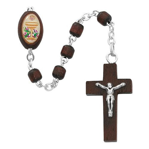 Brown Wood Communion Rosary (Style: P246R)
