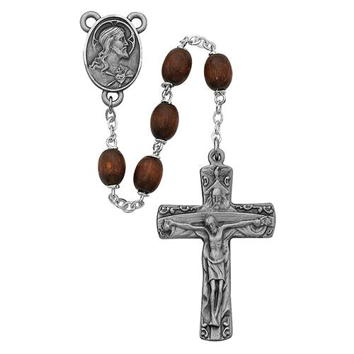 Brown Wood Trinity Rosary (Style: R392DF)