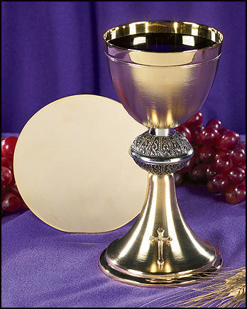 Budded Cross Chalice and Paten Set (Series PS630)