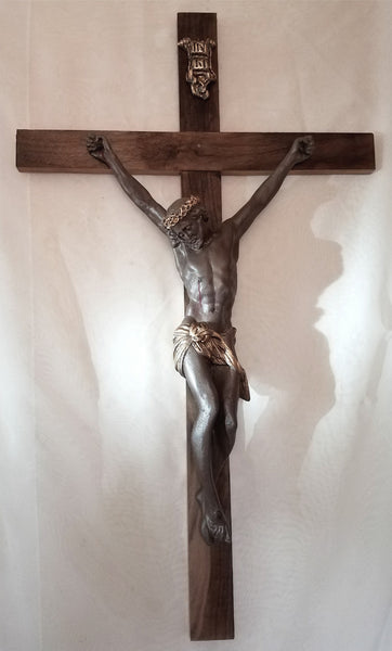 38" Christ Our King Wall Crucifix, Bronze Tone (Style: UTM COK-BZ38)