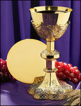 Vine Embossed Chalice and Paten Set (Series NS712)