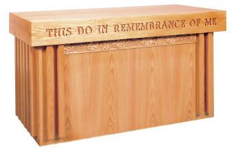 Wooden Communion Table with Closed Back, 60" x 24" (Style 2161)