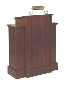 Wooden Pulpit with Cross and One Shelf (Style 165)