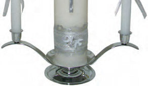 Wedding Unity Candle Set: Silver Tone Holder