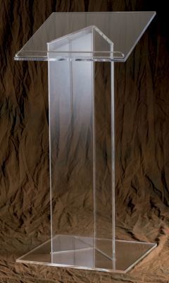 Acrylic Lectern with Wood Top - 48" Height (Style 3320W)