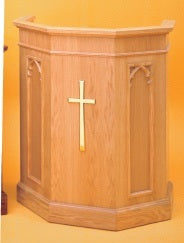 Wooden Pulpit with Two Inside Shelves (Style 1250)