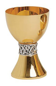 Gold Chalice with Oxidized Silver Node (Style K2528)