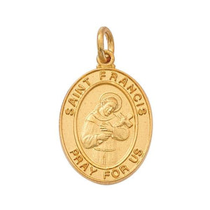 Gold Over Sterling Silver St Francis 18" Chain and Box (Style: J683FR)