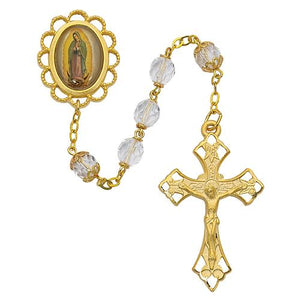 Gold Plated 7mm O.L Guadalupe Rosary (Style: 856H/F)