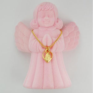 Gold Plated Miraculous, 13" Chain with Angel Box (Style: HMHAB)