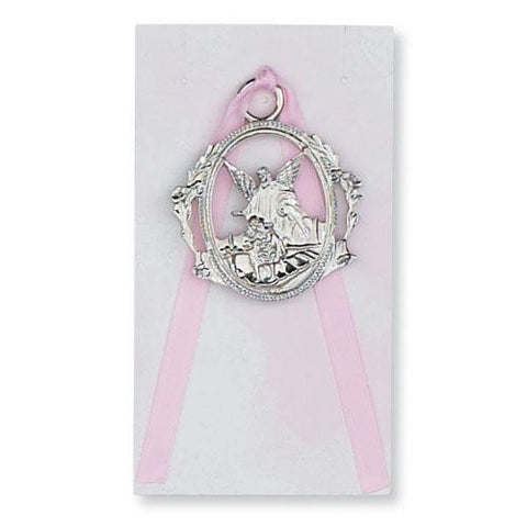 Guardian Angel Crib Medal Pink (Style: PW6-P)