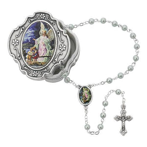 Guardian Angel Blue Rosary Box (Style: 760-90)