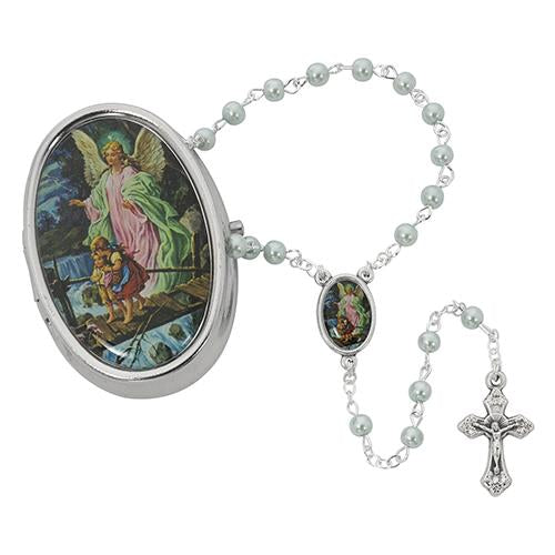 Guardian Angel Blue Rosary With Box (Style: 760-16)