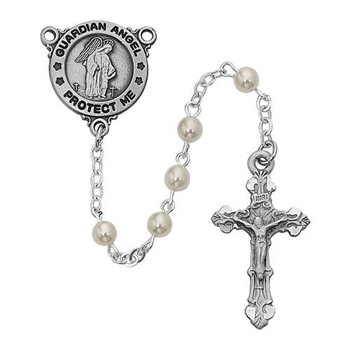 Pearl Guardian Angel Rosary (Style: R371DG)