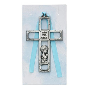 Pewter Boy Crib Cross Carded (Style: PW13-B)