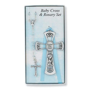 Pewter Boy Cross Rosary Set (Style: BS11)