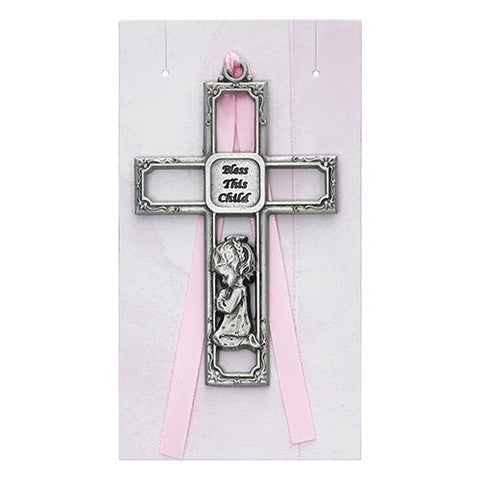 Pewter Girl Cross Carded (Style: PW13-P)