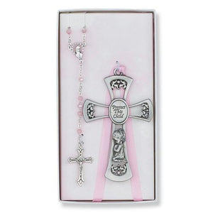 Pewter Girl Cross Rosary Set (Style: BS10)