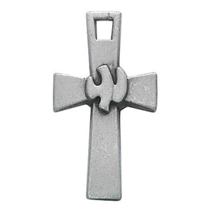 Pewter Holy Spirit Cross With 18" Chain and Carded (Style: D9153)