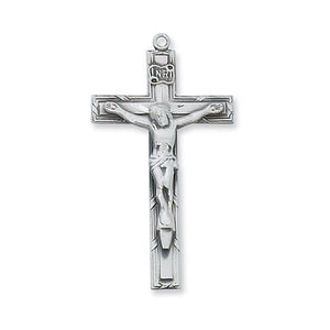 Sterling Silver Crucifix 24" Chain and Box (Style: L8086)