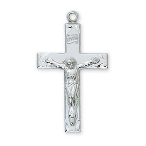 Sterling Silver Crucifix 16" Chain and Box (Style: L8054)