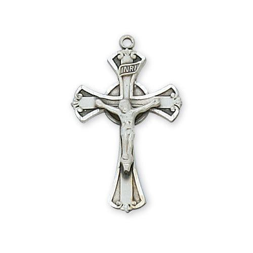 Sterling Silver Crucifix 18" Chain and Box (Style: L8013)