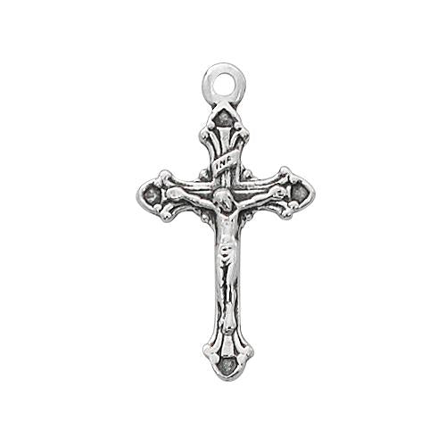 Sterling Silver Crucifix 18" Chain and Box (Style: L8030B)