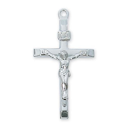 Sterling Silver Crucifix 18" Chain and Box (Style: L8045)