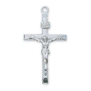 Sterling Silver Crucifix 18" Chain and Box (Style: L8045)