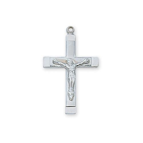 Sterling Silver Crucifix 18" Chain and Box (Style: L9180)
