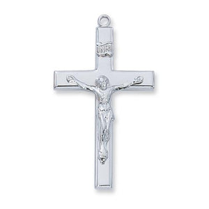 Sterling Silver Crucifix 18" Chain and Box (Style: L8076)