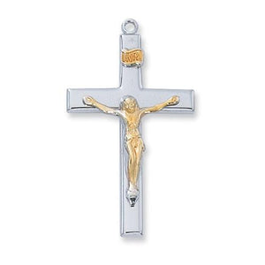 Sterling Silver Crucifix 18" Chain and Box (Style: L9119)