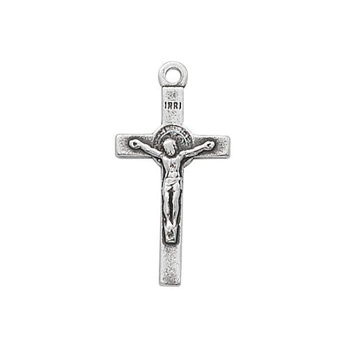 Sterling Silver Crucifix 20" Chain and Box (Style: L9082)