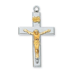 Sterling Silver Crucifix 20" Chain and Box (Style: L9116)
