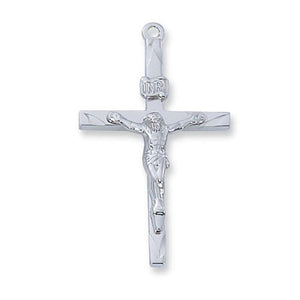 Sterling Silver Crucifix 24" Chain and Box (Style: L5019)