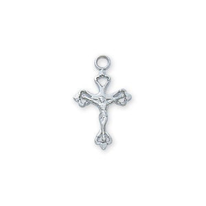 Sterling Silver Crucifix 24" Chain and Box (Style: L6004)