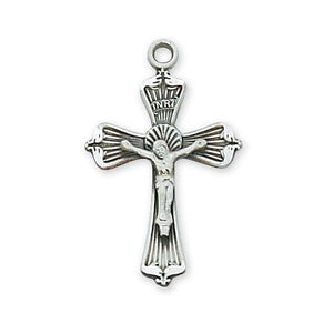 Sterling Silver Crucifix 24" Chain and Box (Style: L6032)