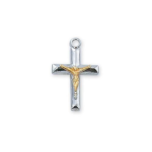 Sterling Silver Crucifix 24" Chain and Box (Style: L6035)