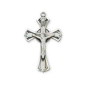 Sterling Silver Crucifix 24" Chain and Box (Style: L8011)
