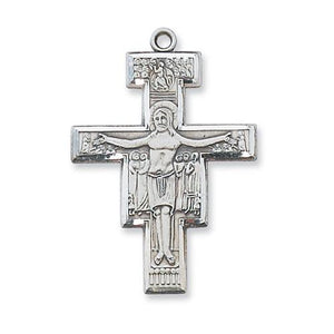 Sterling Silver Crucifix 18" Chain and Box (Style: L9039B)