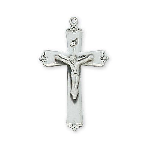 Sterling Silver Crucifix 24" Chain and Box (Style: L9075)