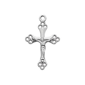 Sterling Silver Papal Crucifix 18" Chain and Box (Style: L9181)