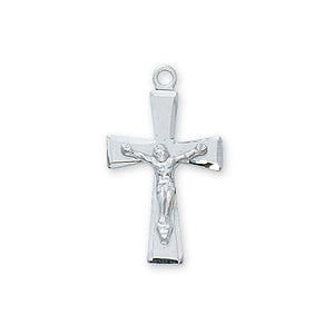 Sterling Silver Tutone Crucifix 18" Chain and Box (Style: L7018)